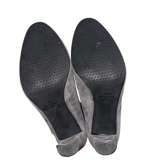 Stuart Weitzman Highland Stretch-Suede Over-The-Knee Londra Boots Gray Size 6.5M - Picture 8 of 10